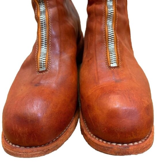 Guidi Front Zip PL2 Burnt Orange Mid Calf Boots - Picture 6 of 16